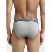 Jockey 8044 Men Super Combed Cotton Rib Solid Brief with Ultrasoft Waistband - Grey Melange - None