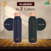 100% Pure Copper Water Bottle | Boosts Immunity & Prevents Bacterial Infections (950ml) Blue