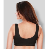 Dermawear Black Poly Cotton Solid Sports Bra - S