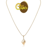 Gilher Gold Plated Daily Wear Pendant Chain +24 Inch Long For Women . - Golden