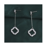 SILVER SHINE Silver Plated Charm Diamond Dangle  Earring For Women Girl - Silver