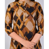 MAUKA Rayon Printed Kurti With Palazzo Women's Stitched Salwar Suit - Brown ( Pack of 1 ) - None