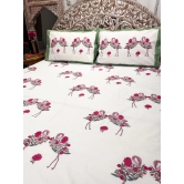 Hand Block Cotton Bedsheet | Flamingo Bedsheet-Super King