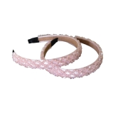 Flaunt Your Style - Crystal Cross Design Hair Bands-Aurora Pink