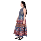 Sttoffa - Blue Cotton Women's Flared Kurti - XXL