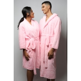 Fur couple bathrobe-Pink / XL / L