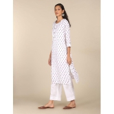 Karigari - White Rayon Women's Straight Kurti ( Pack of 1 ) - None