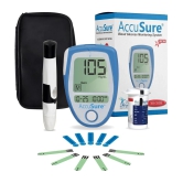 AccuSure Instant Digital Blood Glucometer Kit with 25 Strips,10 Lancet,1 Lancing device