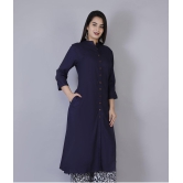 Doriya - Blue Rayon Women's Front Slit Kurti - None