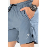 Fuaark - Light Blue Polyester Mens Gym Shorts ( Pack of 1 ) - None