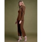 Selvia Brown Dyed Pant Top Set - None