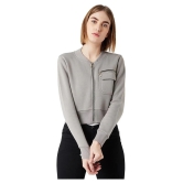 Miss Chase Cotton Grey Bomber Jackets - XS