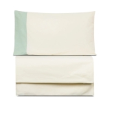 Solid Colour 100% Cotton, 270 TC King Bedsheet with 2 Colour Accent Pillow Covers Pista