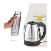 Milton Combo Set Go Electro Stainless Steel Kettle, 1.2 Litres, Silver and Aqua 750 Stainless Steel Water Bottle, 750 ml, Silver | Office | Home | Kitchen | Travel Water Bottle