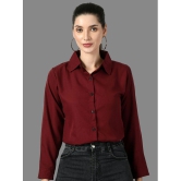 DKGF Fashion - Maroon Crepe Womens Shirt Style Top ( Pack of 1 ) - None