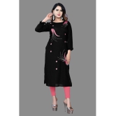 haya fashion - Black Rayon Women's Straight Kurti ( Pack of 1 ) - None