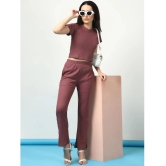 Rigo Mauve Solid Pant Top Set - None