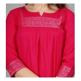 Smien - Pink Rayon Womens Ethnic Tunic ( Pack of 1 ) - None