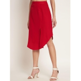 Curvydrobe Red Crepe Women's A-Line Skirt ( Pack of 1 ) - None