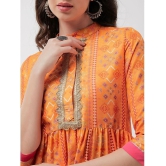 Pannkh - Orange Polyester Womens Nayra Kurti ( Pack of 1 ) - None