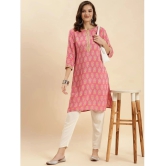 Rangita Women Pink Rayon Printed Knee Length Straight Kurti - None