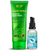 Aloe Vera Face Wash + Hyaluronic Acid Moisturising Face Serum - Net Vol. 130 ml