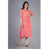 OFLINE SELCTION - Pink Cotton Blend Women's Anarkali Kurti ( Pack of 1 ) - L, Pink