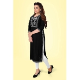 Kapadia - Black Rayon Womens Straight Kurti ( Pack of 1 ) - None