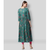 Tissu - Green Rayon Womens Anarkali Kurti ( Pack of 1 ) - M