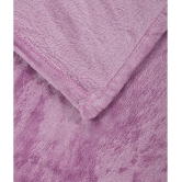 HOMETALES - Flannel Solid Double Blanket ( 220 cm x 210 cm ) Pack of 1 - Lavender - Lavender