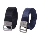 Zacharias - Multicolor Canvas Men's Casual Belt ( Pack of 2 ) - None