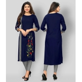 Vbuyz - Blue Rayon Womens Straight Kurti - 3XL