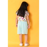 NAIL PAINT AQUA STRIPED SHORTS SET - WHITE/AQUA-3-4 YEARS / 2N / WHITE/AQUA