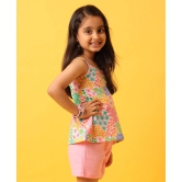 FLOWERS SUMMER STRAPPY GIRLS TOP - PINK-10-12 YEARS / 1N / pink