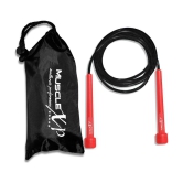 MuscleXP Skipping Rope (Jumping Rope) for Men, Women & Children, Tangle Free Jumping Rope for Kids (Red / Black) - ONESIZE