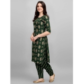 gufrina Rayon Printed Kurti With Salwar Women's Stitched Salwar Suit - Green ( Pack of 1 ) - None