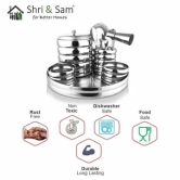 Shri & Sam Bar Set for Refrigerator (Dishwasher Safe, Silver)