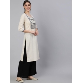 Antaran - Off White Cotton Womens Straight Kurti ( Pack of 1 ) - None