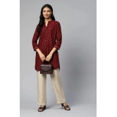 HIGHLIGHT FASHION EXPORT - Maroon Rayon Womens Straight Kurti ( Pack of 1 ) - None