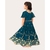 Ethnic Wear Georgette Silk Embroidered Indian Style Full Stitched Lehenga Choli Set-Blue / 4 Years-5 Years