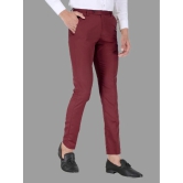 Playerz - Maroon Polycotton Slim - Fit Mens Formal Pants ( Pack of 1 ) - None