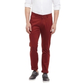 Rodamo  Men Maroon Slim Fit Trousers