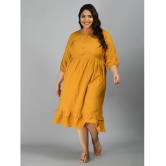 PrettyPlus by Desinoor - Mustard Rayon Womens A-line Dress ( Pack of 1 ) - None