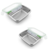 Femora Lunch Box High Steel Rectangle Heavy Duty Airtight Leakproof Unbreakable Storage Container with Lock Lid Lunch Box for Office-College-School, Lunch Box - 2800 ml/gm, 1800 ml/gm, Set of 2