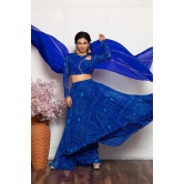 Blue Bandhani Lehenga Set-XS