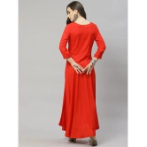 JC4U Rayon Red A- line Dress - Single - M