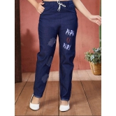 Aarika Girls Casual Wear Navy Blue Colour Text Print Denim Jeans - None