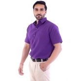 DESHBANDHU DBK Cotton Blend Regular Fit Half Sleeves Mens Formal Shirt - Purple ( Pack of 1 ) - None