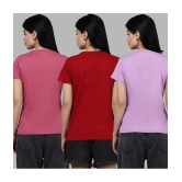 Fabflee - Multi Color Cotton Regular Fit Womens T-Shirt ( Pack of 3 ) - None