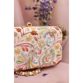 Huben  Rainbow Pearl Chikankari Clutch